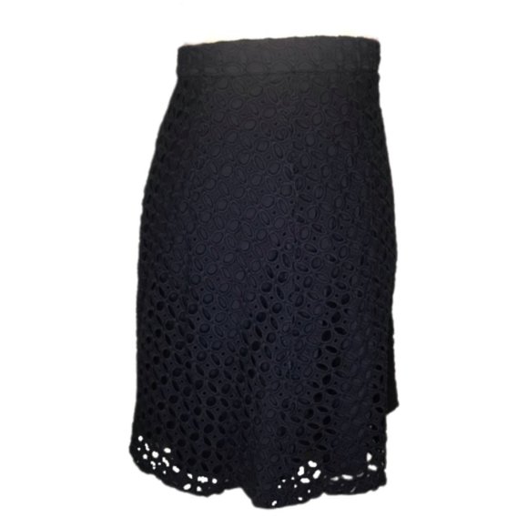 Zara Dresses & Skirts - Zara Women's Skirt Eyelet A-Line Navy Blue XS